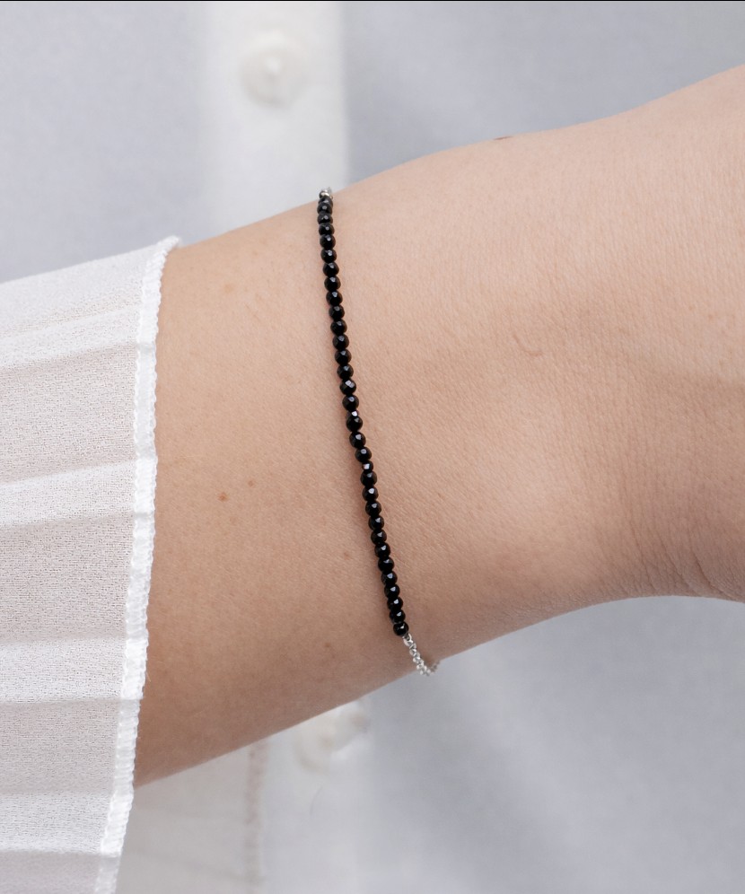 Bracelet with spinels and silver