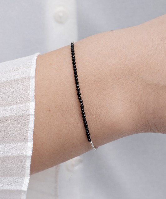 Bracelet with spinels and silver