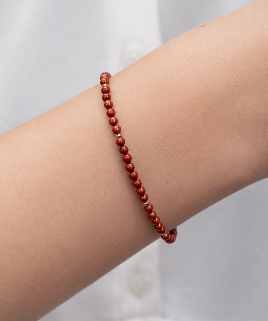 Bracelet with jasper and gold-plated silver