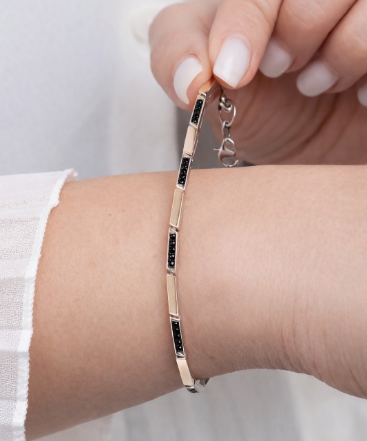 Gold plated sterling Silver bracelet with zircons