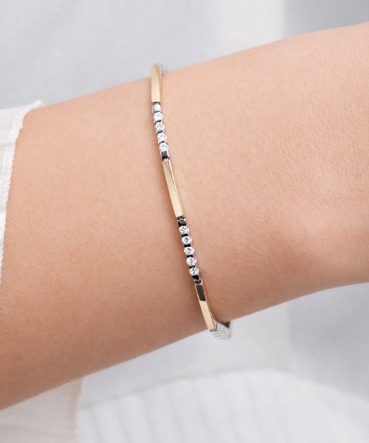 Gold plated sterling Silver bracelet with zircons