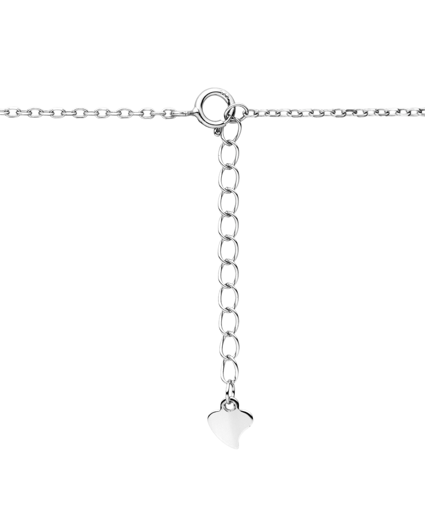 Silver chain with zircon pendant