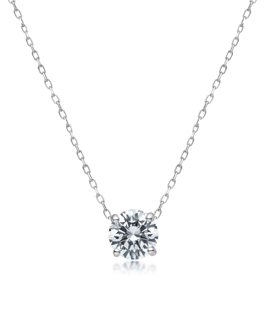 Hopeaketju zirkoniriipuksella