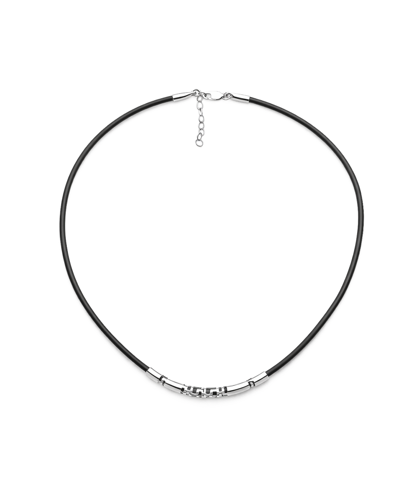 Leather chain with silver