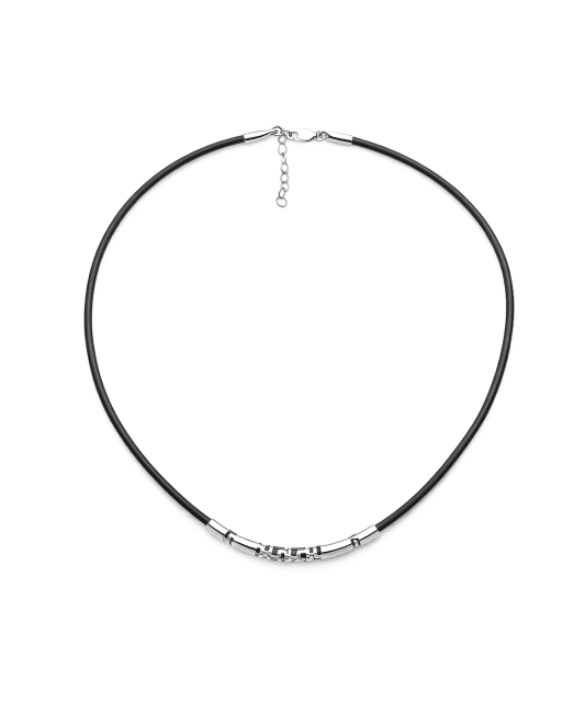 Leather chain with silver