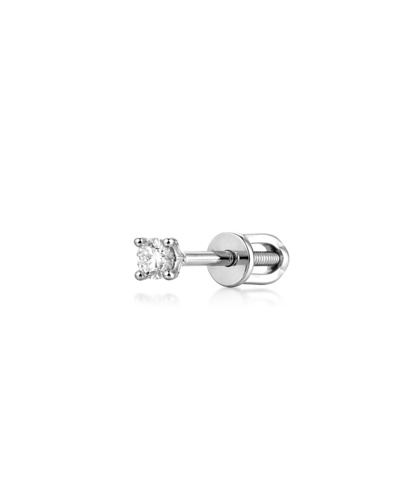 White gold earring with diamond (1pc.) 0.09ct