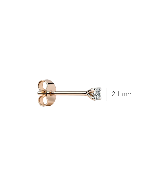 Gold earring with a 0.05 ct diamond (1pc.)