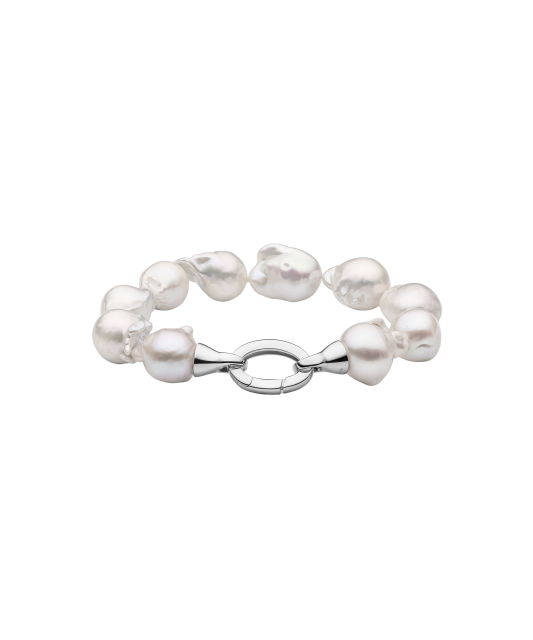 Bracelet with Kasumi pearls and silver