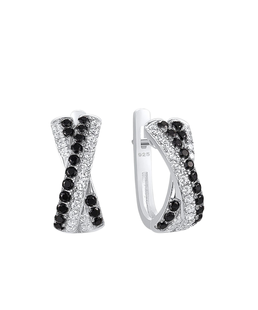 Hopeiset korvakorut zirkoneilla ja spinellillä