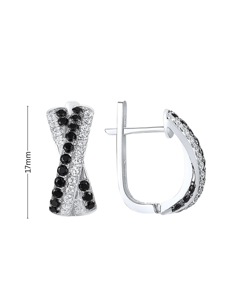 Hopeiset korvakorut zirkoneilla ja spinellillä