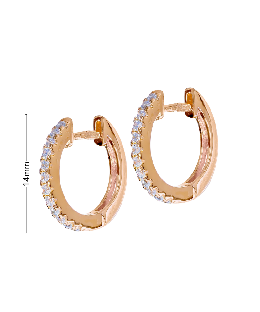 Gilded sterling silver earrings with zircons