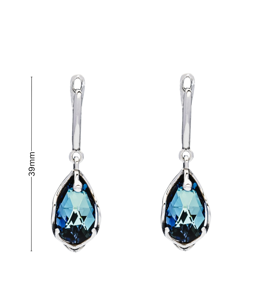 Sidabriniai auskarai su kristalu  - Goldinga