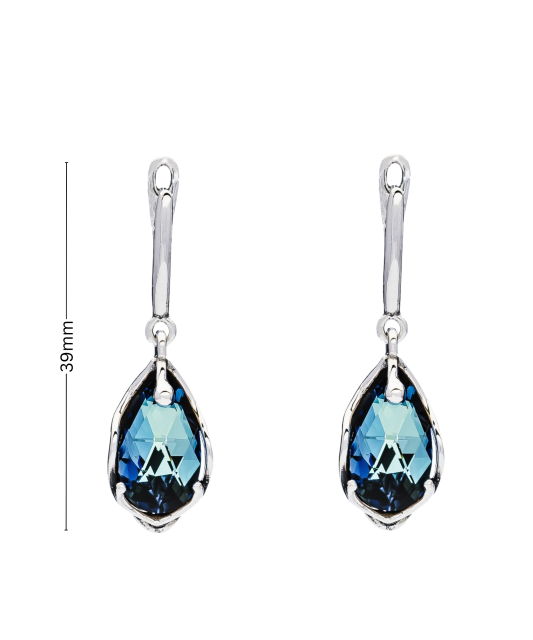 Sterling silver earrings with crystal