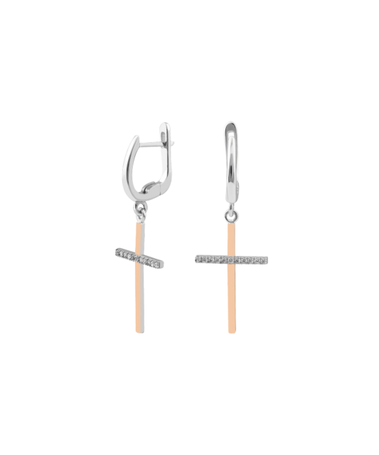 Sterling silver earrings gold plated with zircons
