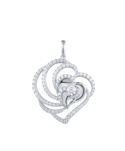 Sterling silver pendant with zircons