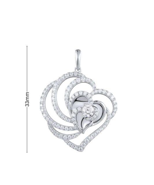 Sterling silver pendant with zircons