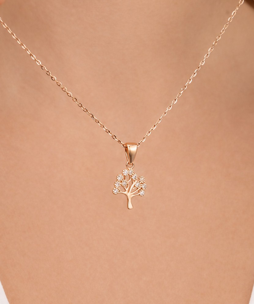 Gold pendant with zircons "Tree of life"