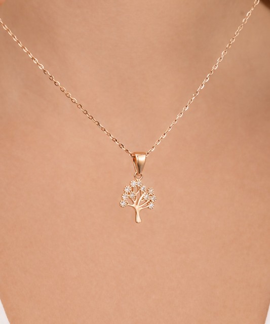 Kultainen riipus zirkoneilla "Elämän puu"