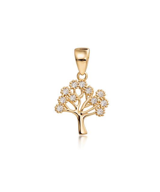 Yellow gold pendant with zircons "Tree of Life"