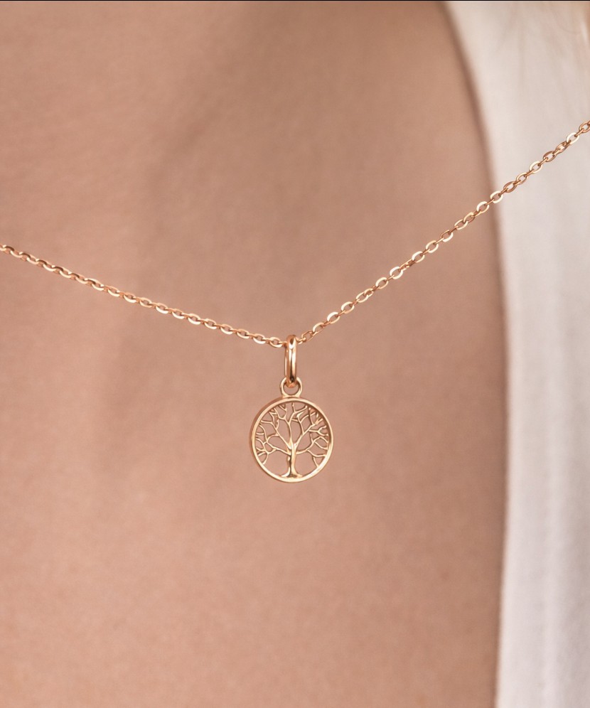 Gold pendant with zircons "Tree of life"