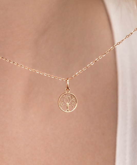 Gold pendant with zircons "Tree of life"