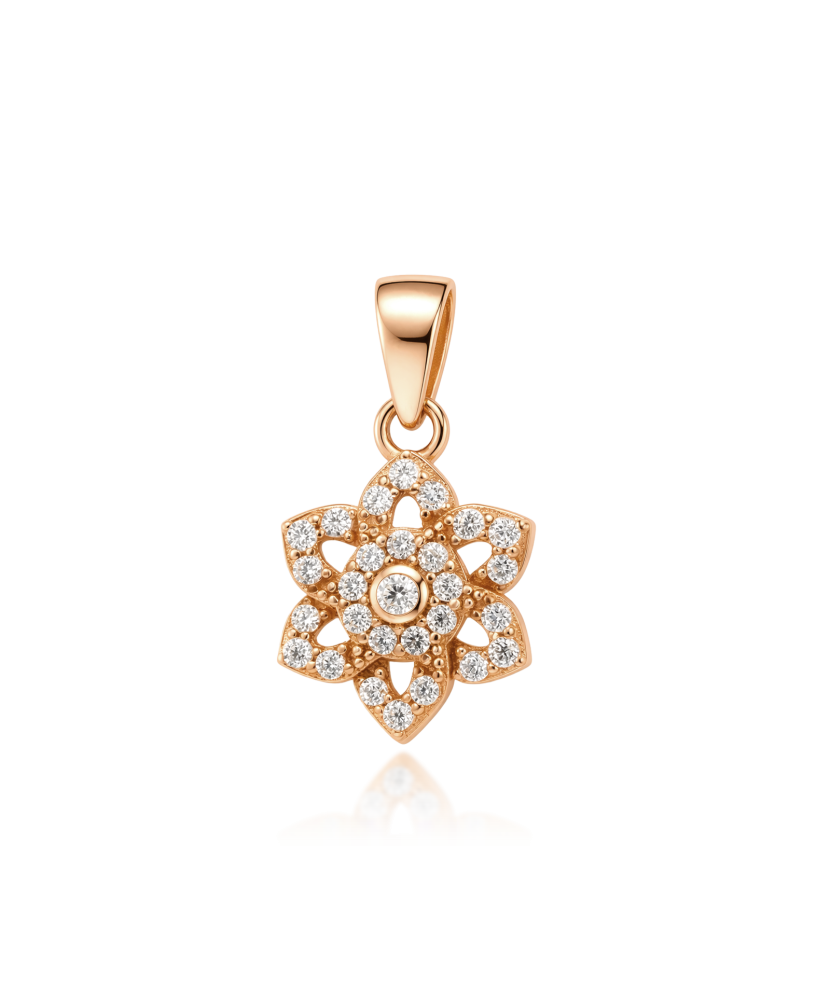 Gold pendant with zircons