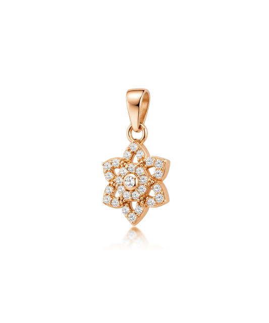 Gold pendant with zircons