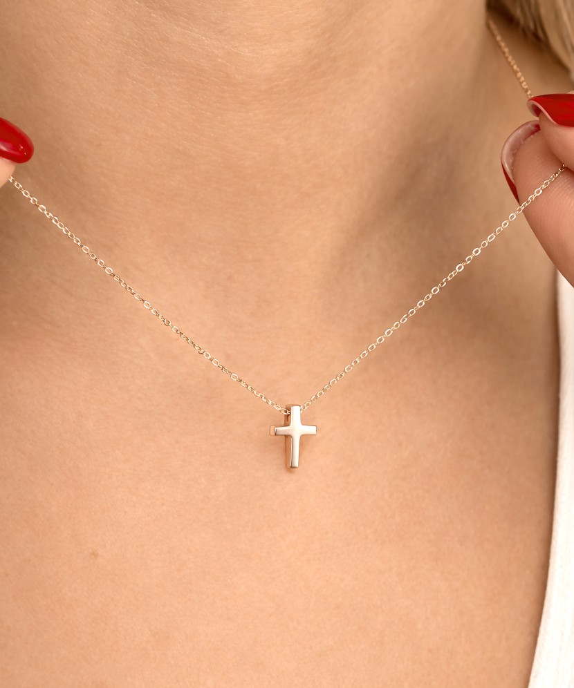 Gold chain with pendant "cross"