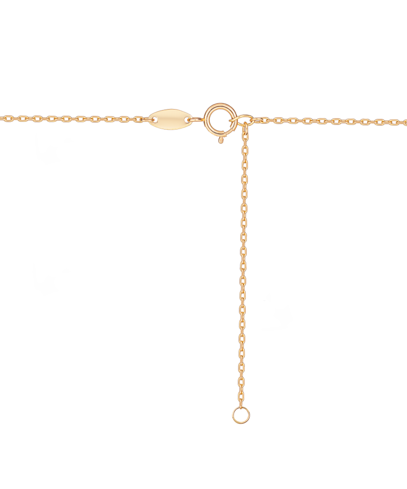 Kultainen kaulakoru riipuksella "Ylittää"