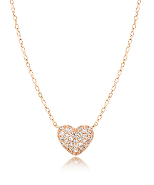 Gold chain with zirconium pendant "heart"