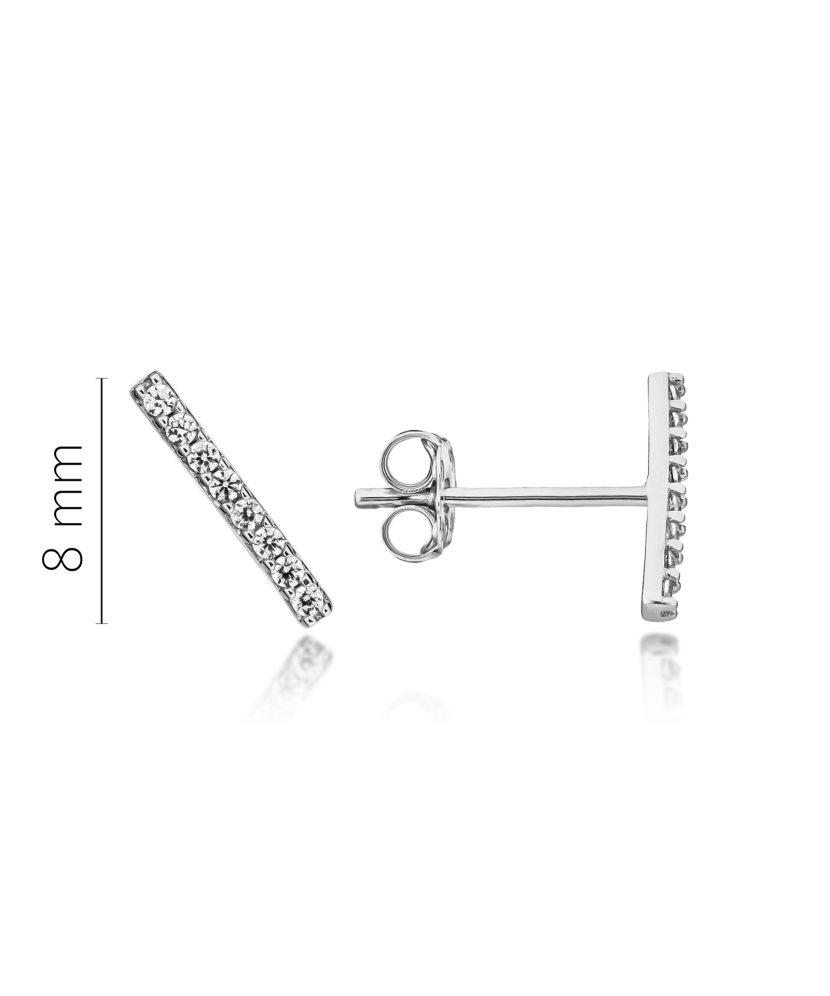 White gold earrings with zircons