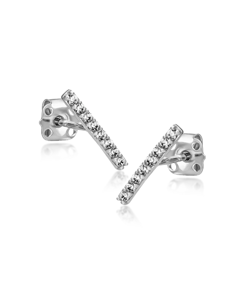 White gold earrings with zircons