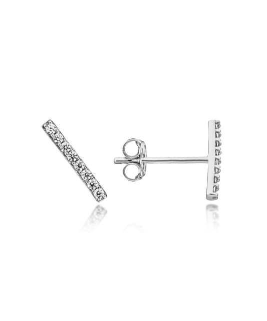 White gold earrings with zircons