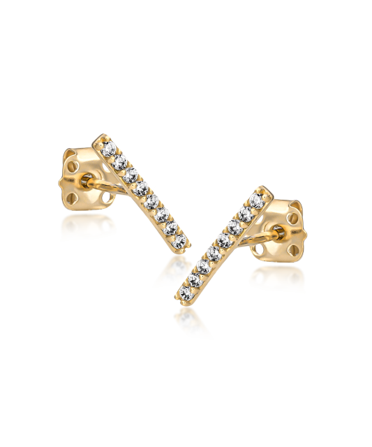 Keltakultaiset korvakorut zirkoneilla