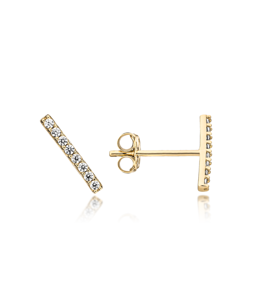 Keltakultaiset korvakorut zirkoneilla