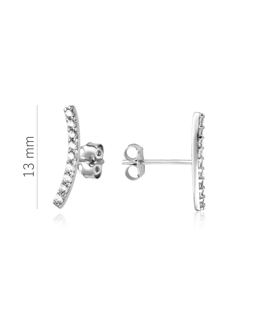 White gold earrings with zircons