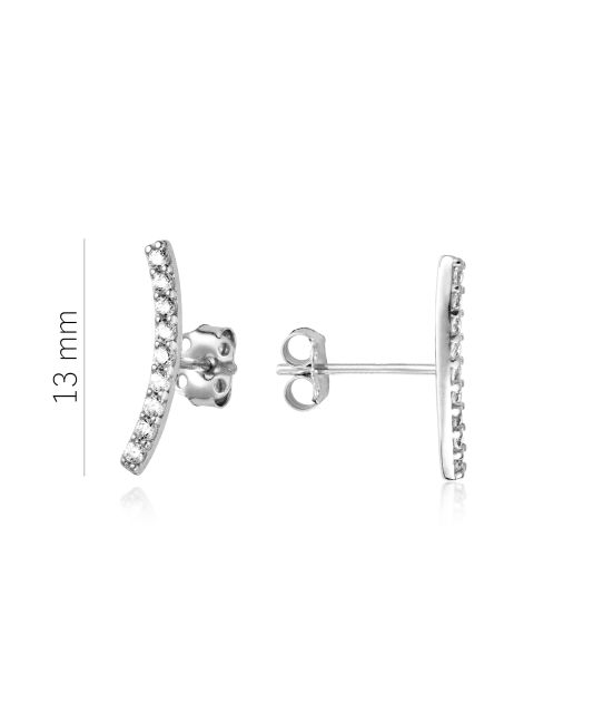 White gold earrings with zircons