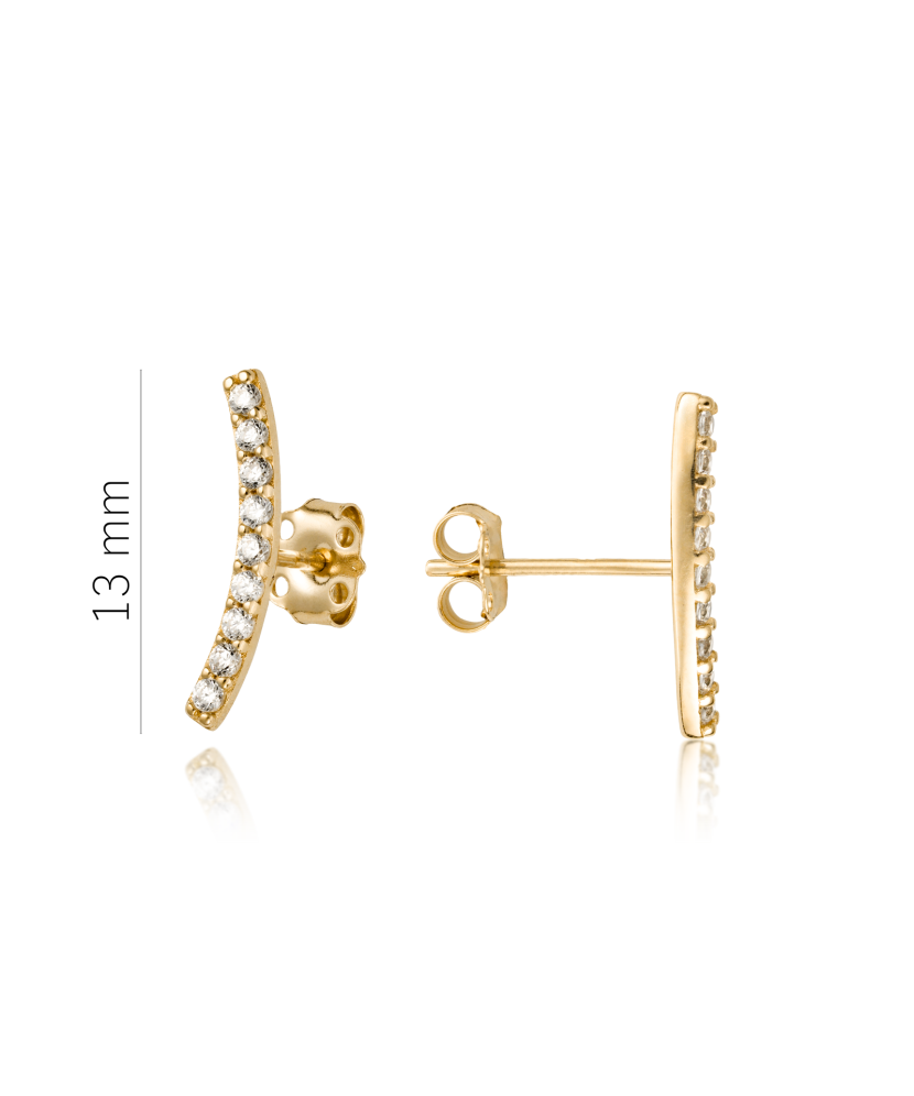 Yellow gold earrings with zircons