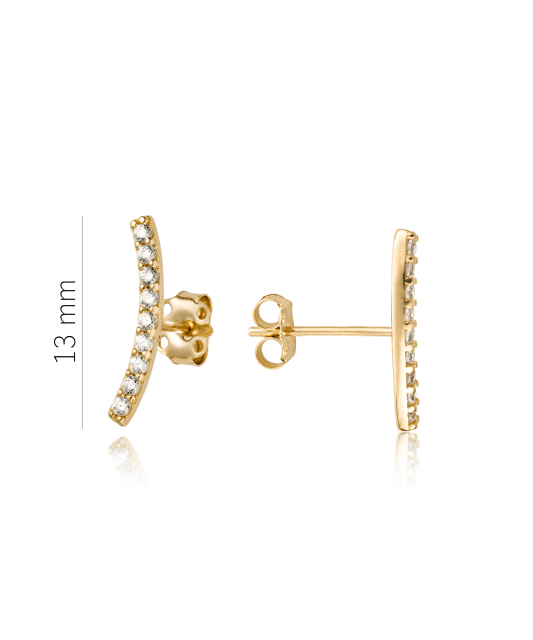 Yellow gold earrings with zircons