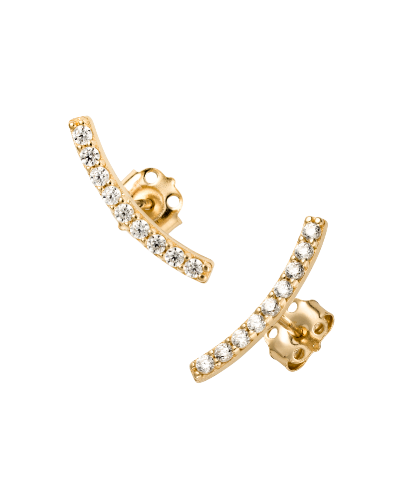 Yellow gold earrings with zircons