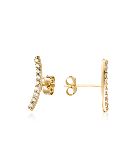 Yellow gold earrings with zircons