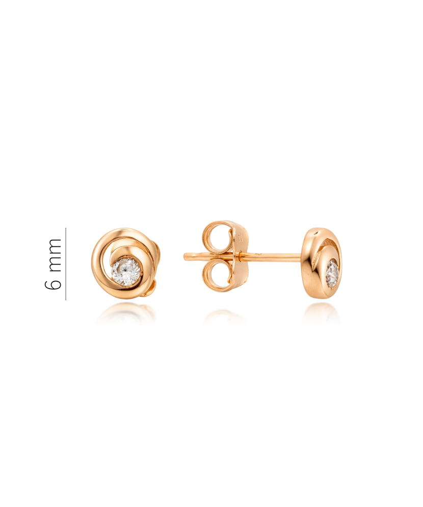 Gold earrings with zircons