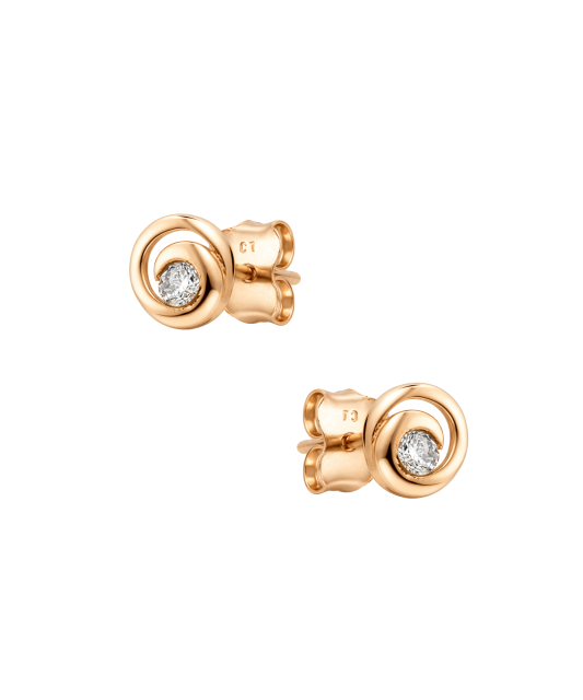 Gold earrings with zircons