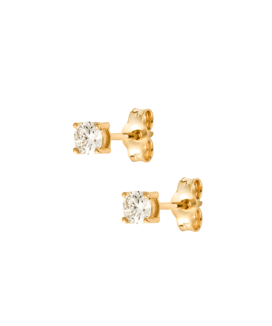 Yellow gold earrings with zircons