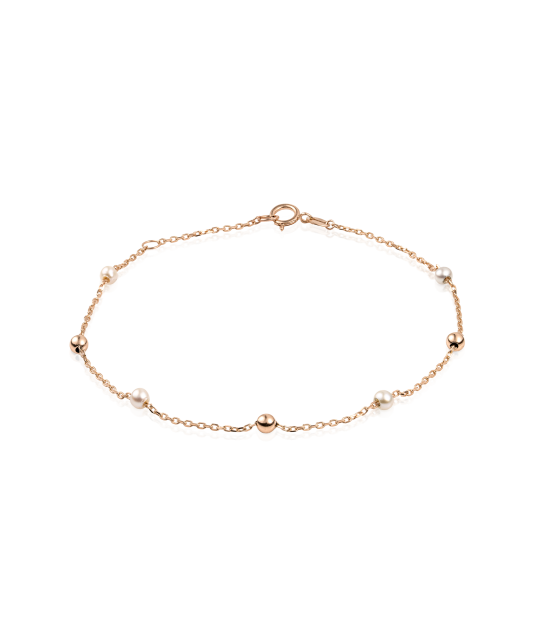 Gold bracelet with pearls