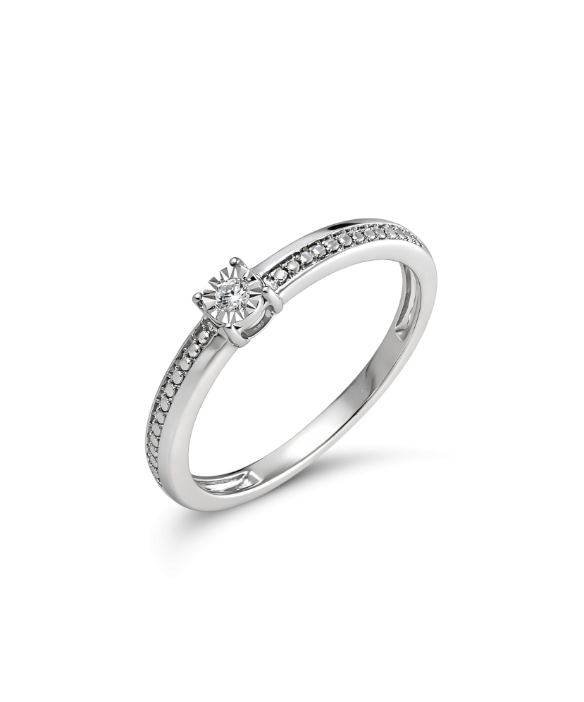 White gold ring with diamonds