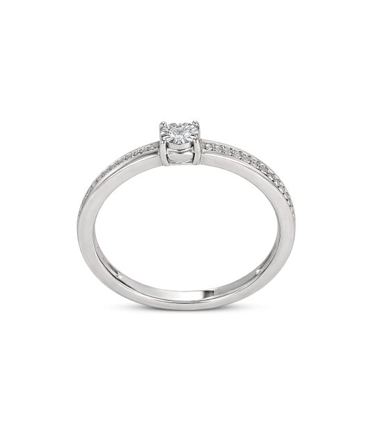 White gold ring with diamonds