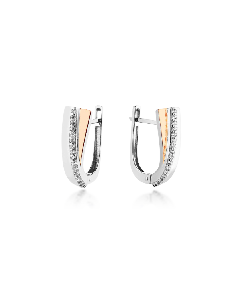 Sterling silver earrings gold plated with zircons