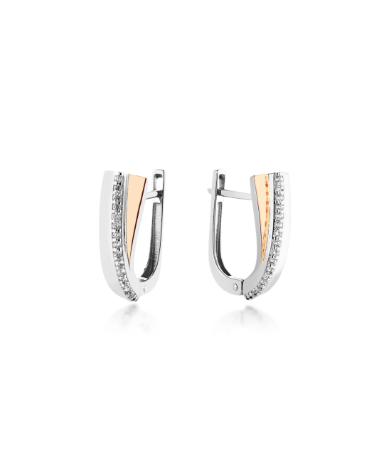 Sterling silver earrings gold plated with zircons