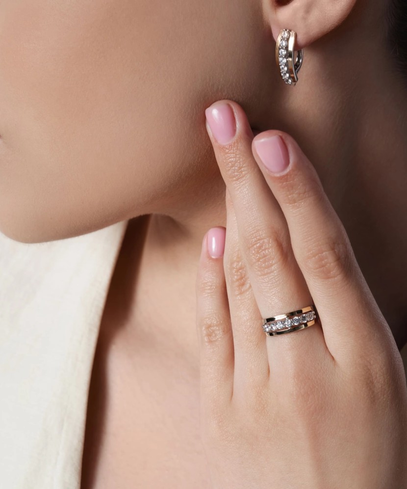 Sterling silver earrings gold plated with zircons